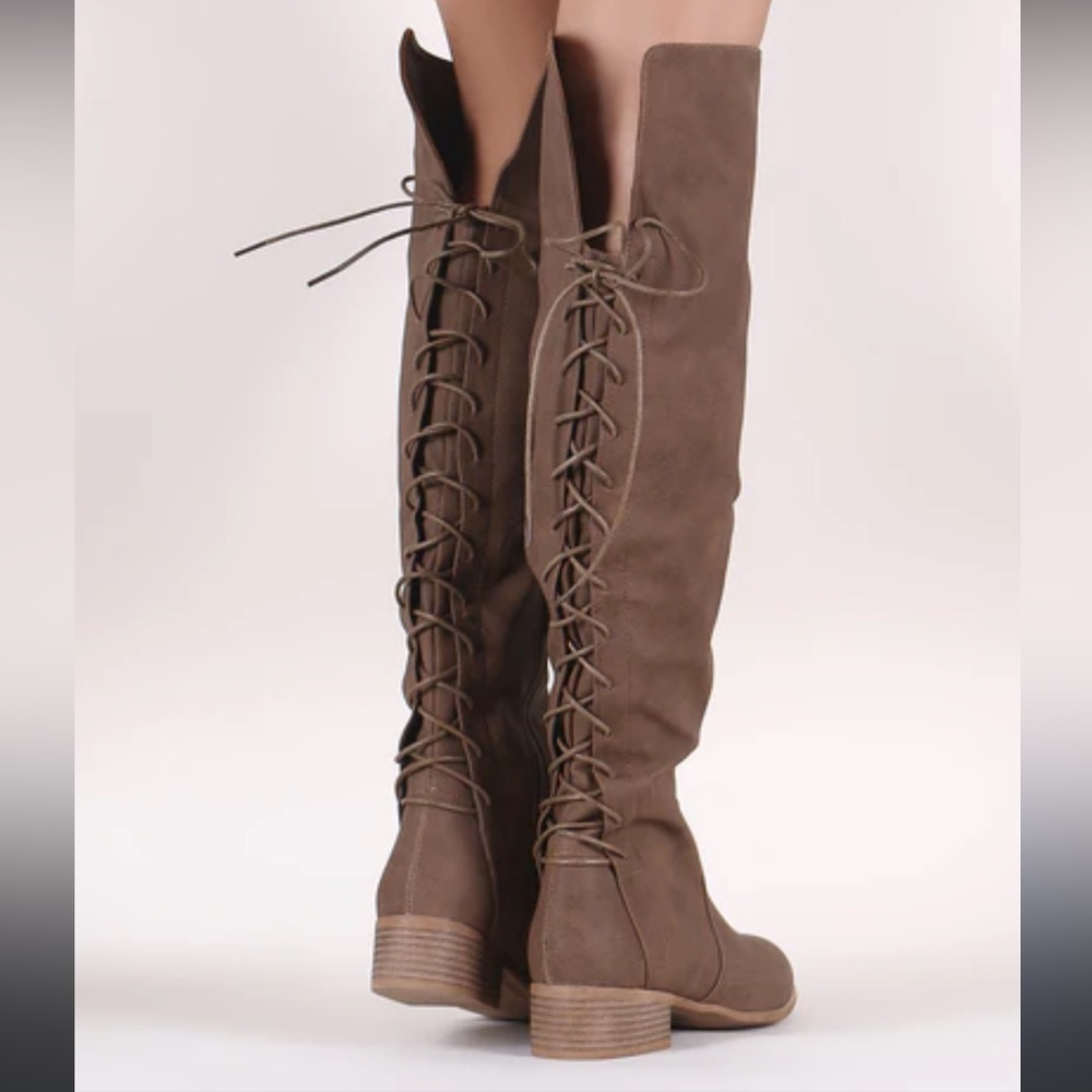 Back Corset Over the Knee Riding Boots